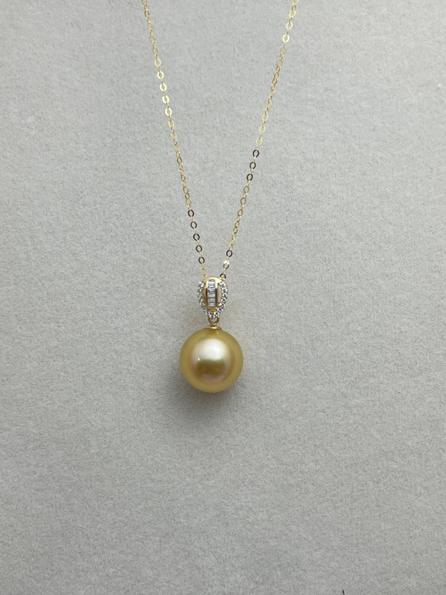 Gold Everyday Essentials Golden South Sea Cultured Pearl Diamond Pendant