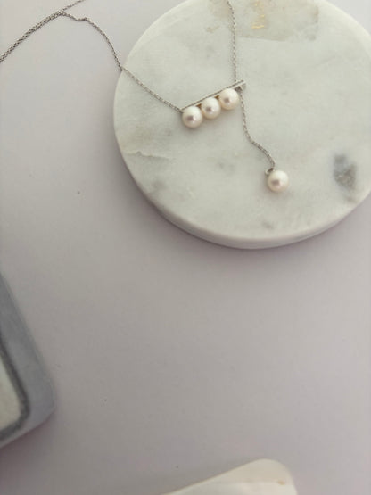 Balance Beam Pearl Necklace