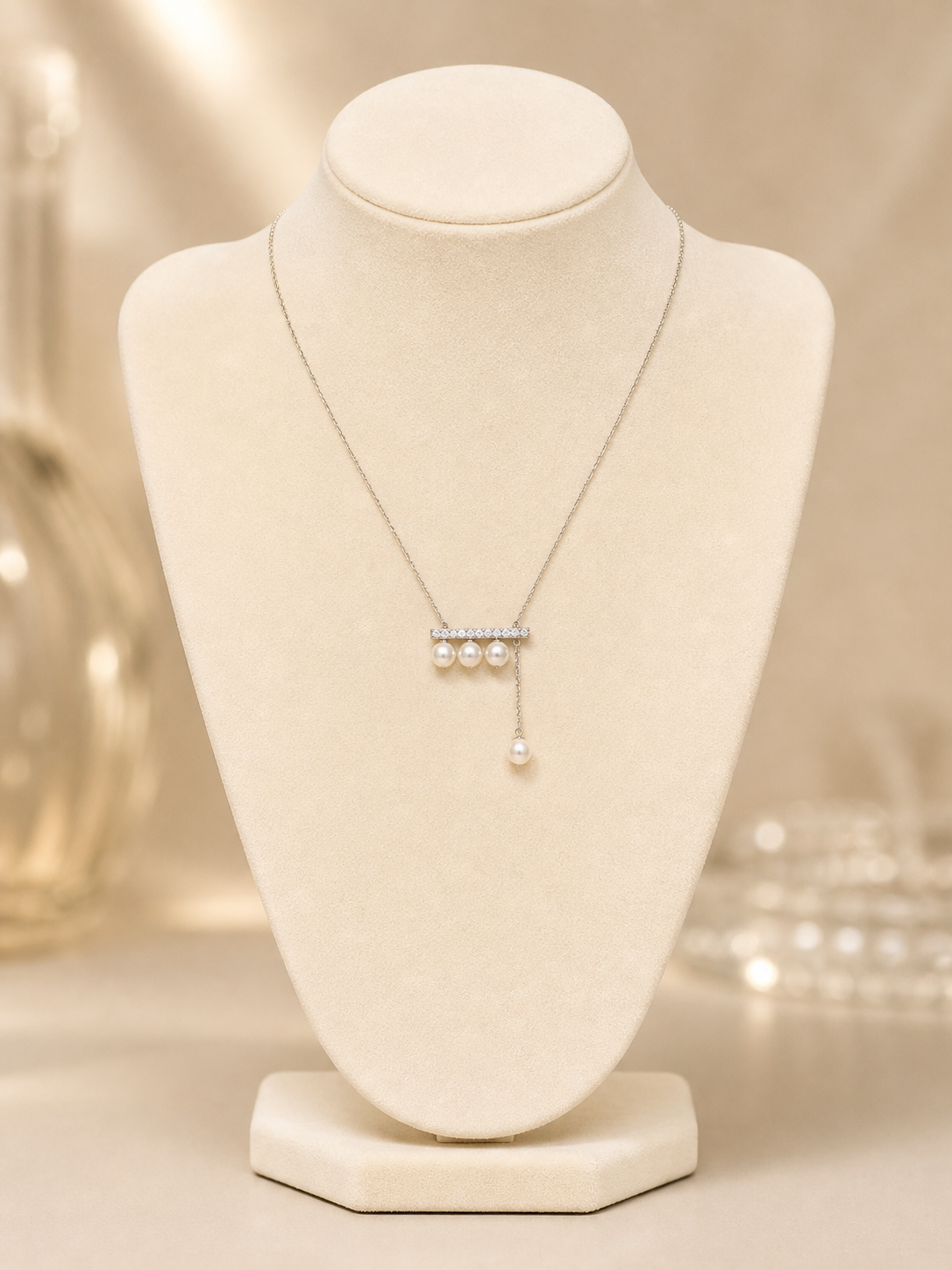 Balance Beam Pearl Necklace