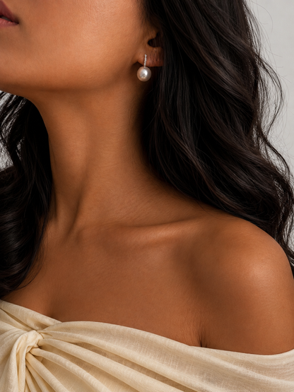 Classic Large Luminous Pearl Hoop Drops