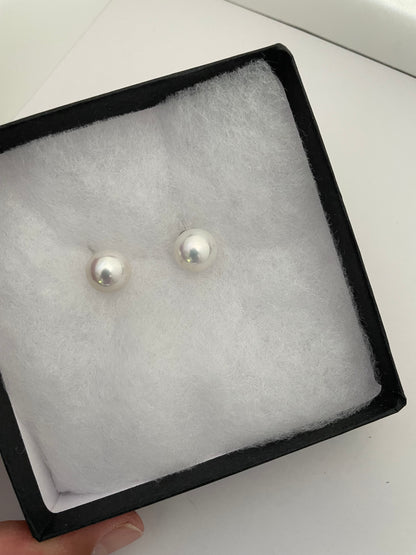 Top-Luster 11-12mm Freshwater Pearl Stud Earrings – Classic White Pearl Elegance