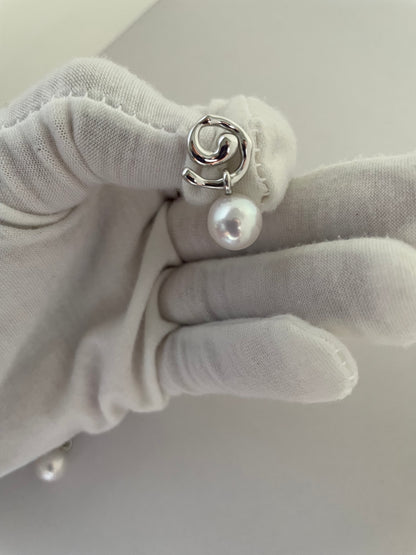 Swirl Elegance Pearl Earrings