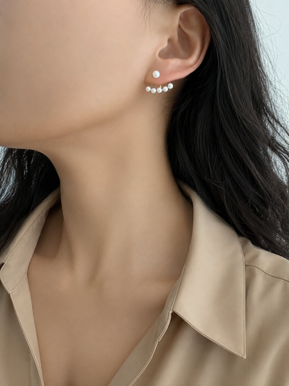Pearl Horizon Bar Earrings
