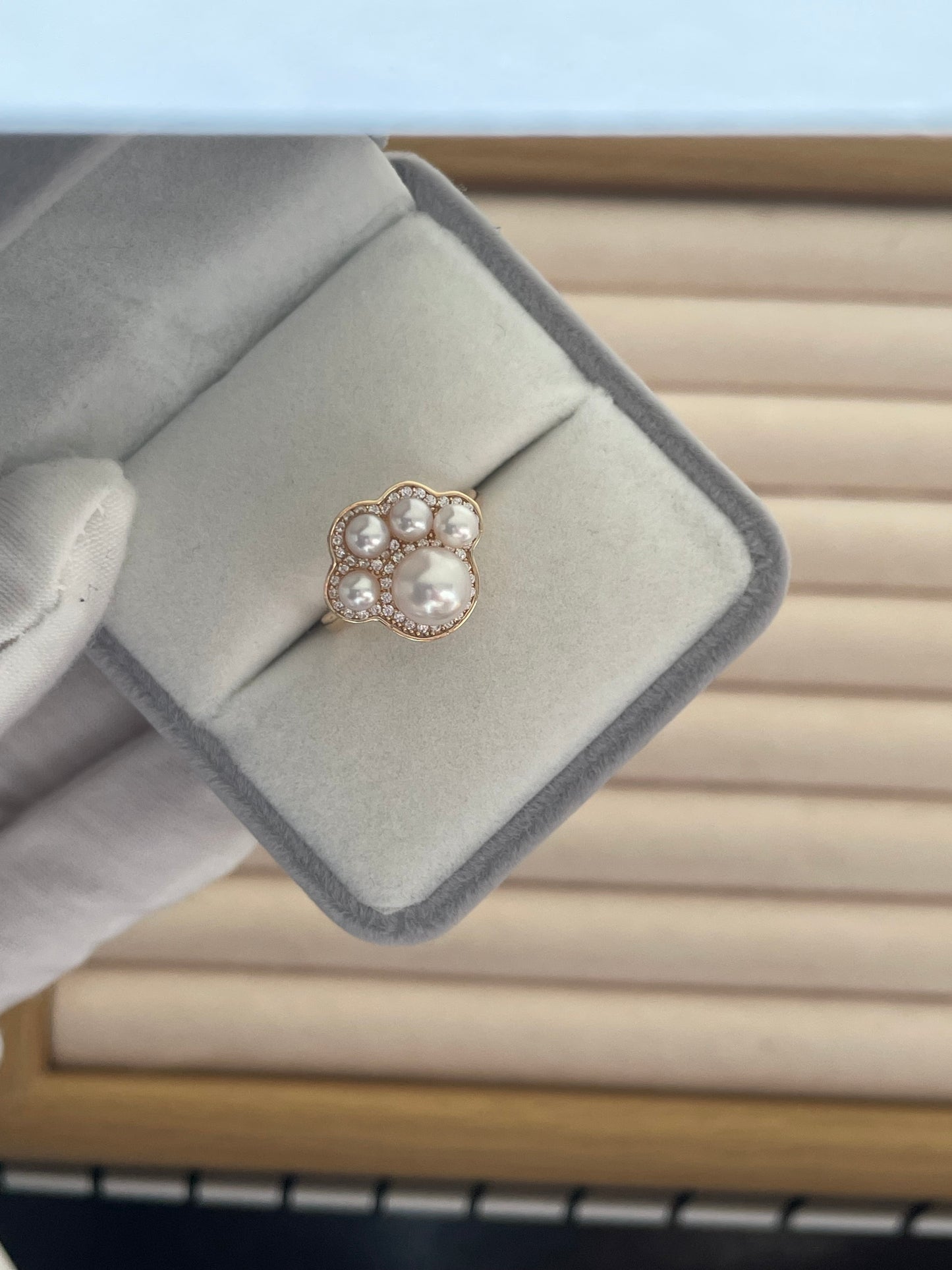 My Paw-friend Adjustable Strong Luster Freshwater Pearl Ring