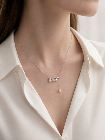 Balance Beam Pearl Necklace