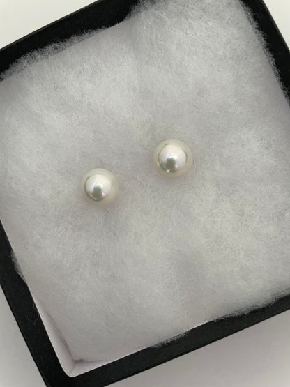 Top-Luster 11-12mm Freshwater Pearl Stud Earrings – Classic White Pearl Elegance
