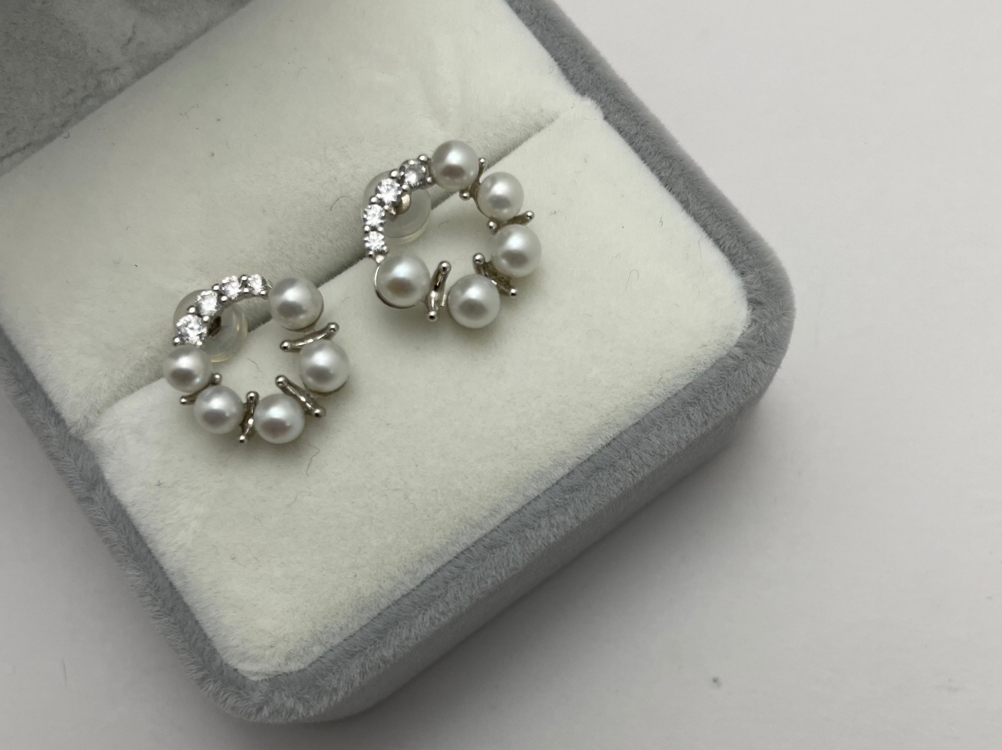 Vintage-Inspired Genuine Freshwater Pearl & Crystal Hoop Earrings