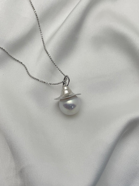 Moonlight Witch Pearl Pendant Necklace in 925 Silver