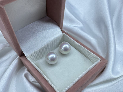 Great Luster Classic Cultured Freshwater Stud Earrings in 925 Silver