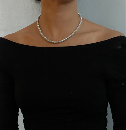 Elegant Japanese Akoya Gray Ocean Pearl Necklace