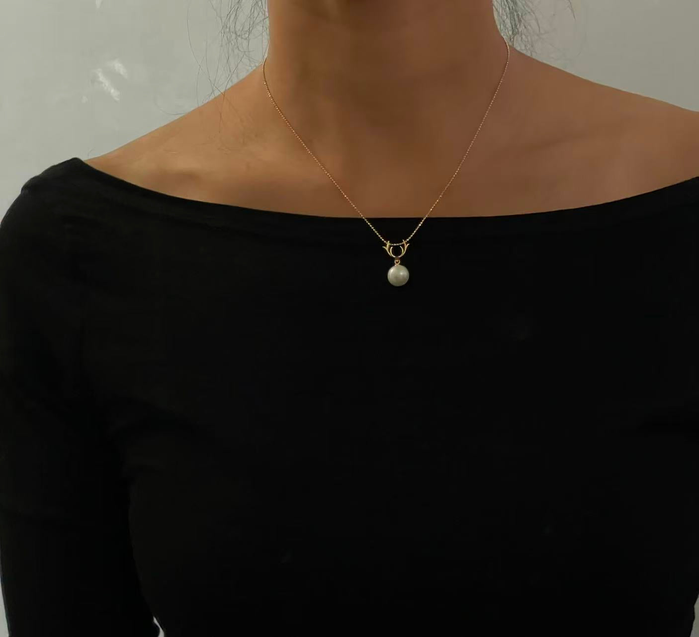 Whisper of the Forest – Pearl Antler Necklace