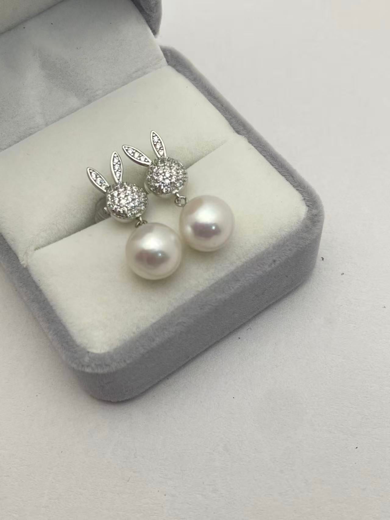My Bunny Pearl Earrings in 925 Silver