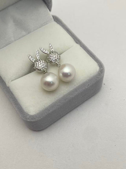 My Bunny Pearl Earrings in 925 Silver
