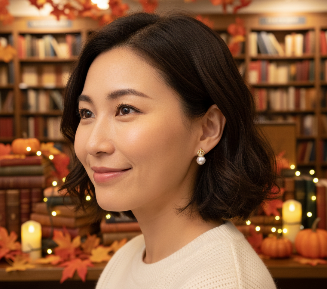 Keep Your Crown Up Lustrous Pearl Earrings in 925 Silver