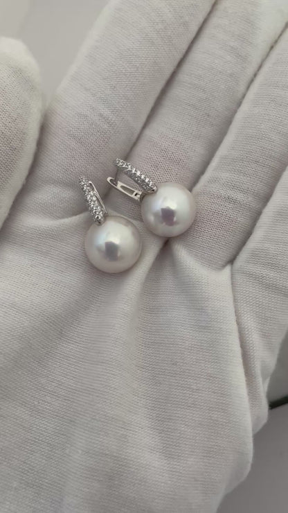 Classic Large Luminous Pearl Hoop Drops