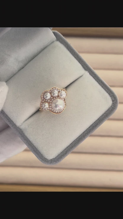 My Paw-friend Adjustable Strong Luster Freshwater Pearl Ring