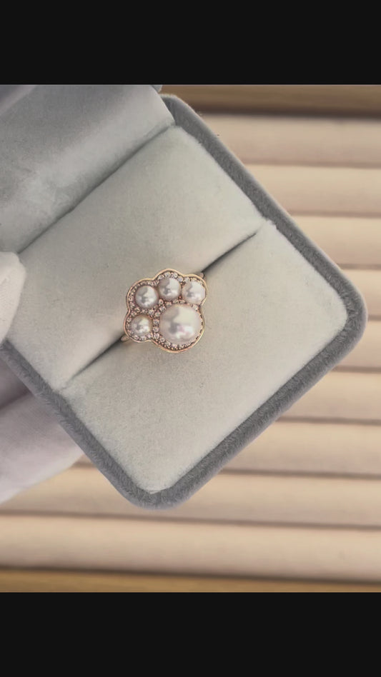 My Paw-friend Adjustable Strong Luster Freshwater Pearl Ring