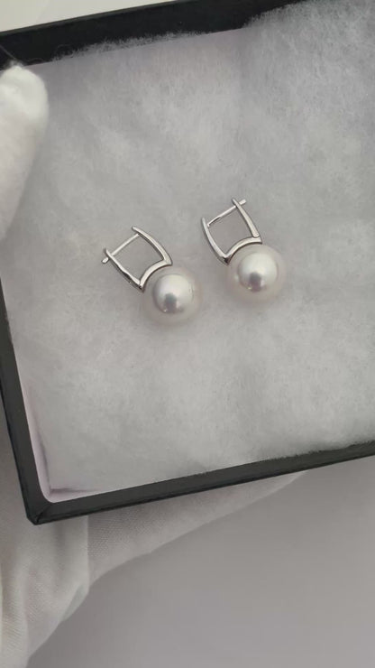 Classic Large Luminous Pearl Hoop Drops