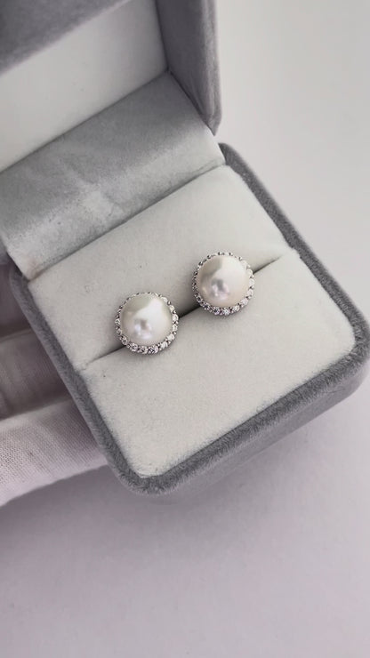 Summer Shimmer Earring Studs Strong Luster 9-10mm