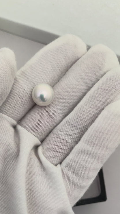 Mirror Luster Classic Cultured Freshwater Pearl 12-13mm Stud Earrings in 925 Silver
